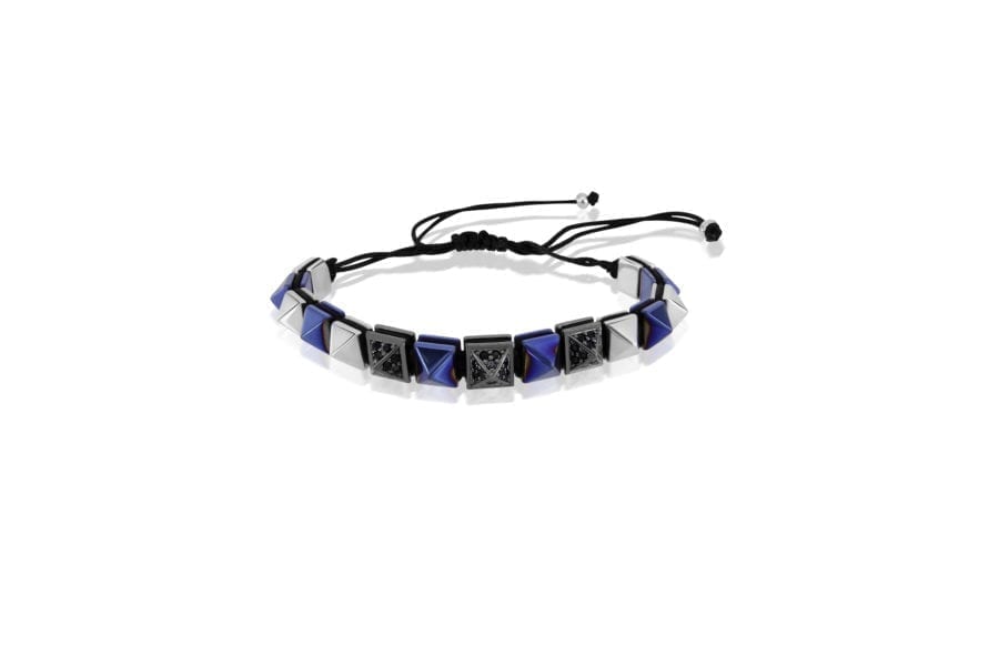 צמיד Azul - משולשים המשולב עם אבני המטייט ופירמידות שחורות משובצות .