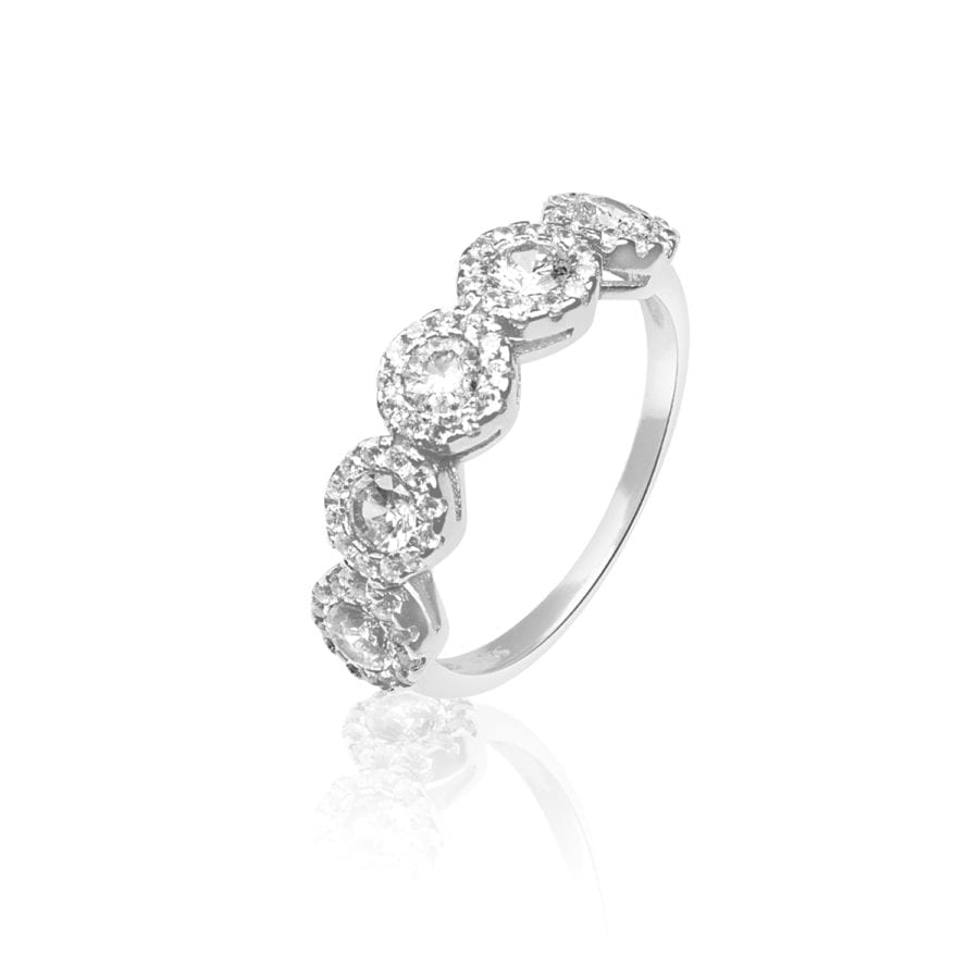 טבעת 5 זרקונים - טבעת מנצנצת המשדרת מראה יוקרתי וקלאסי ומעדנת את היד.