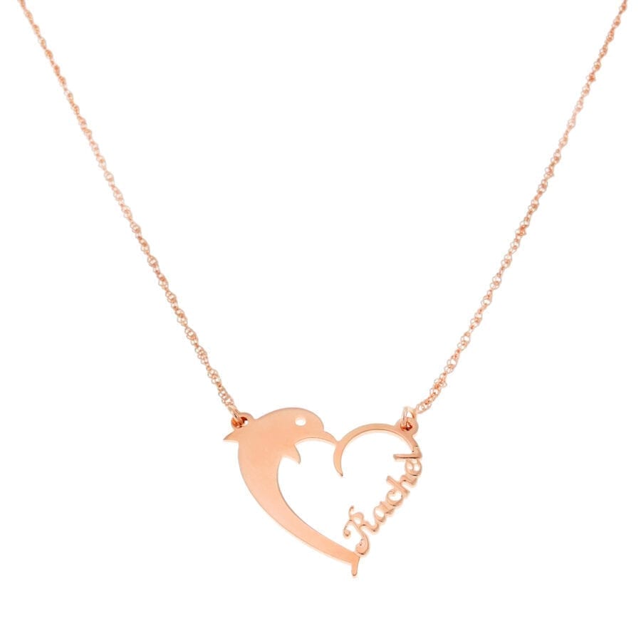 שרשרת דולפין בעיטור לב לחריטה – שם או תאריך שתבחרו שרשרת דולפין בעיטור לב לחריטה – שם או תאריך שתבחרו