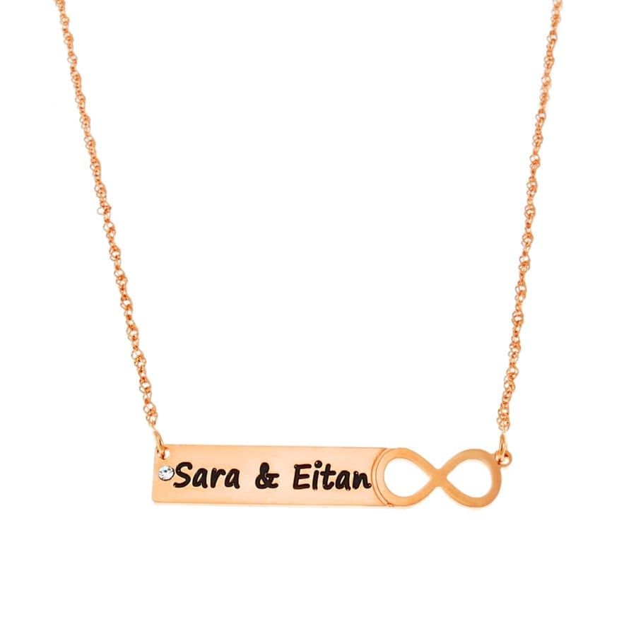 שרשרת פלטה בגימור אינפיניטי לחריטה – ניתן להוסיף זירקון לבן שרשרת פלטה בגימור אינפיניטי לחריטה – ניתן להוסיף זירקון לבן